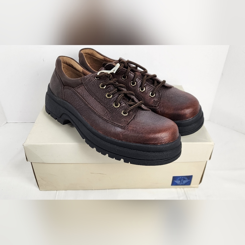 💪 NIB MEN'S DOCKERS DANBURY DARK TAN LEATHER SHOES - SIZE 9M -90-6682 💪